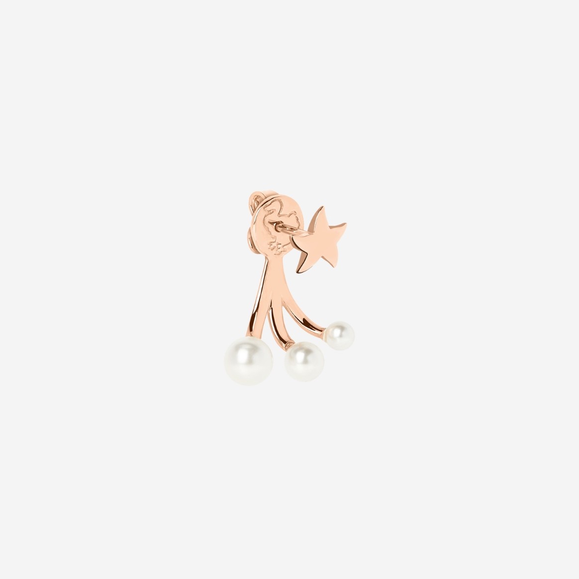 Rose Gold & Crystal Bead Star Earring - 1