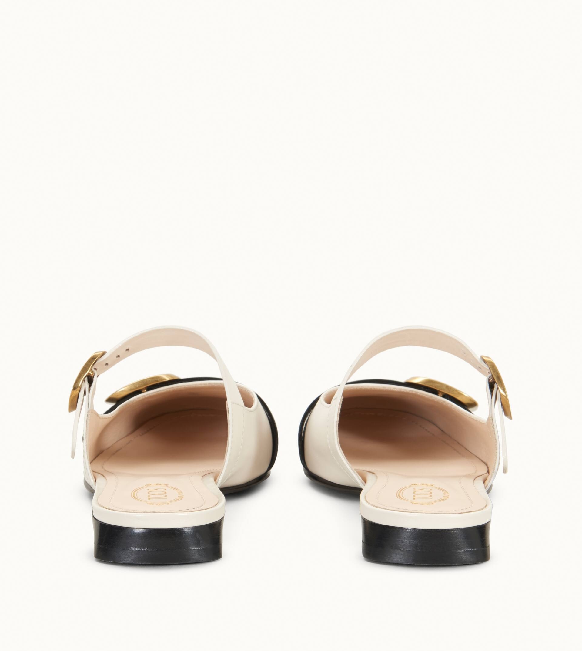SANDALS IN LEATHER - WHITE, BLACK - 4