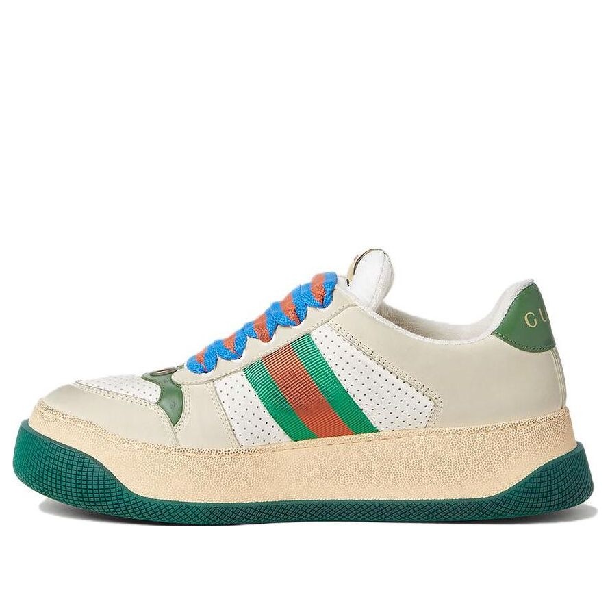 (WMNS) Gucci Screener GG Leather Sneakers 'Beige Green Red' 756478-0YIA0-9547 - 1