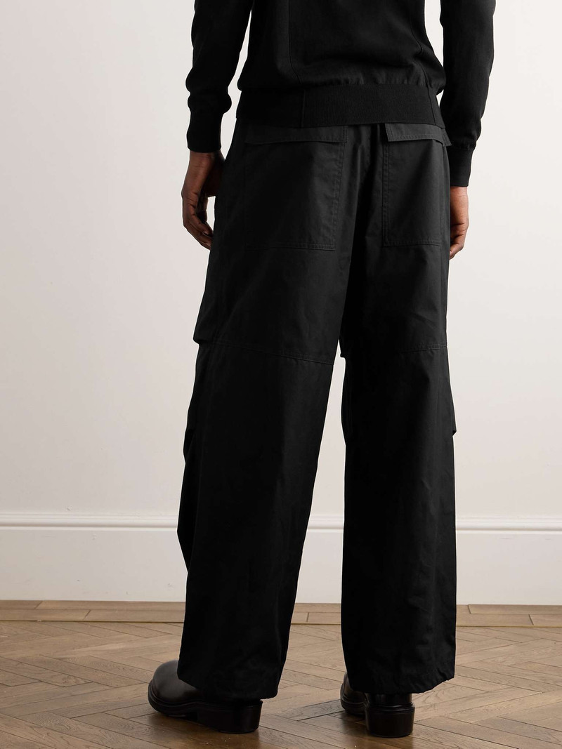 Wide-Leg Pleated Cotton Trousers 4