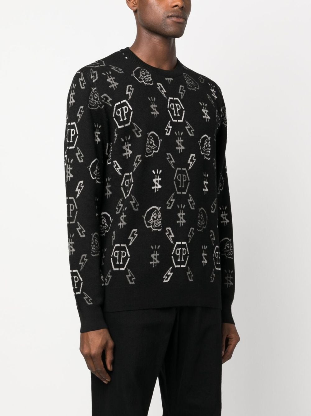 LS jacquard monogram jumper - 3