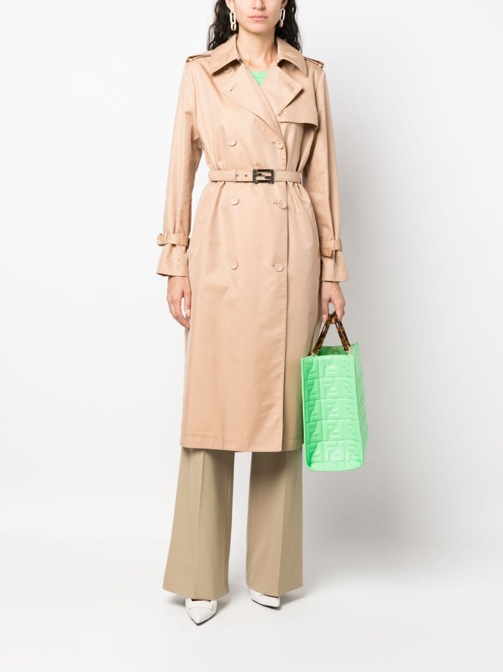 belted trench coat - 2