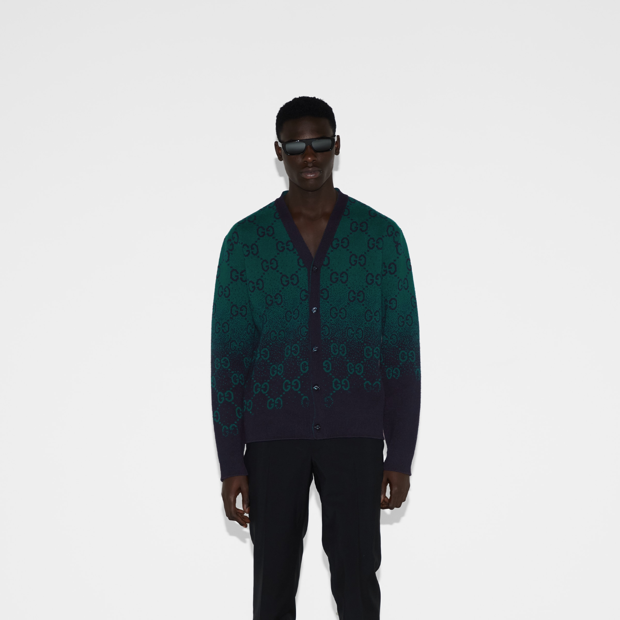 GG degradé wool jacquard cardigan - 3