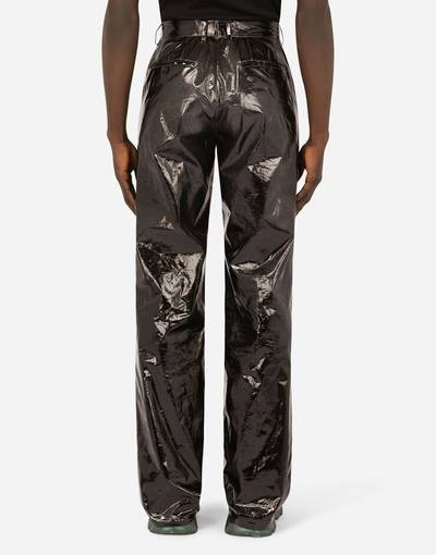 Dolce & Gabbana Laminated stretch silk satin pants outlook