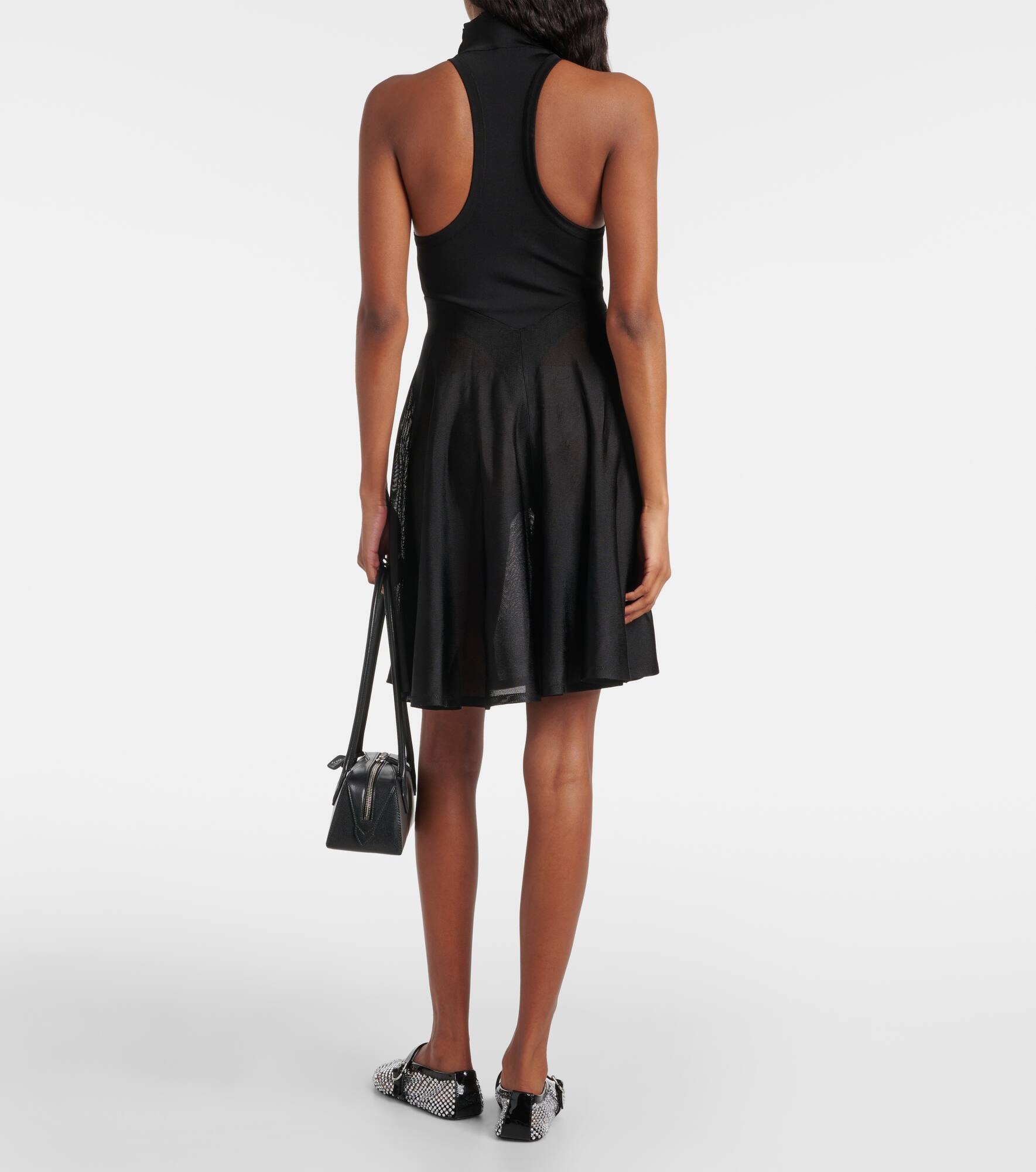 Jersey and mesh minidress - 3