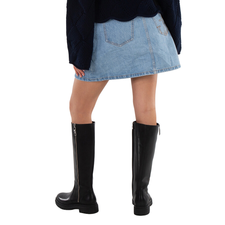 JW Anderson Padlock Strap Mini Denim Skirt - 6
