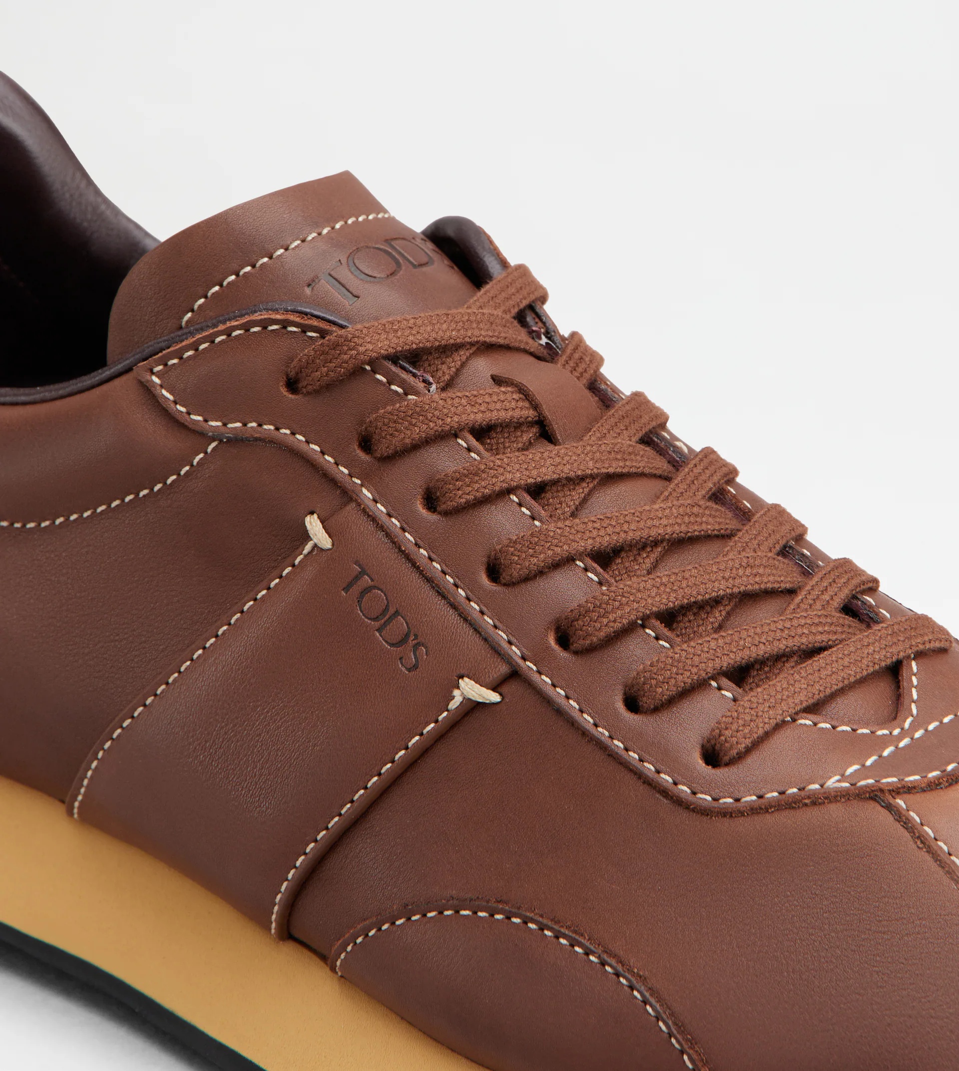 T VINTAGE SNEAKERS IN LEATHER - BROWN - 5