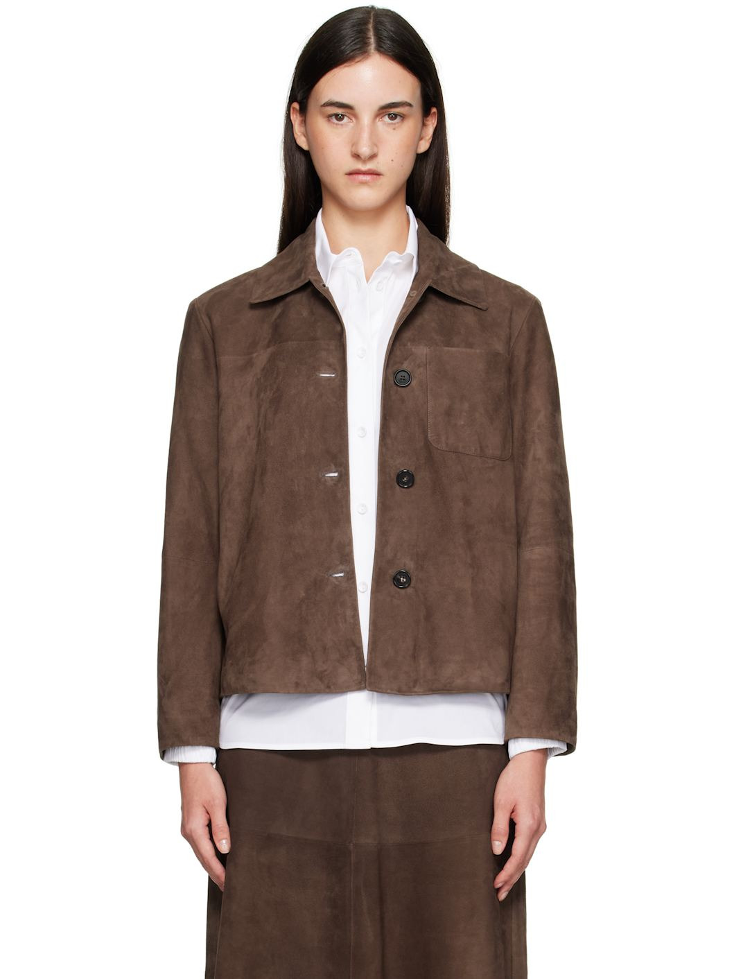 Brown Cloe Suede Jacket - 1