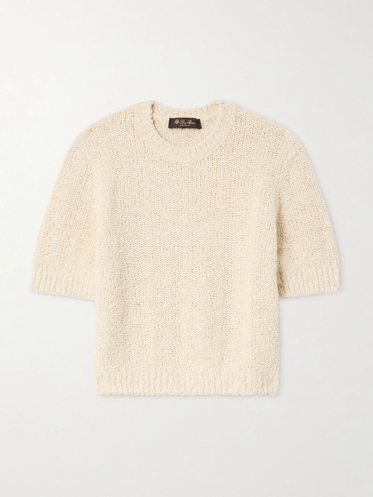 Follecchio cashmere and silk-blend sweater Cream - 1