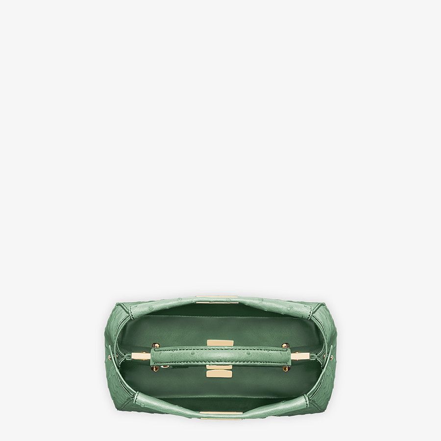 Green ostrich leather bag - 4