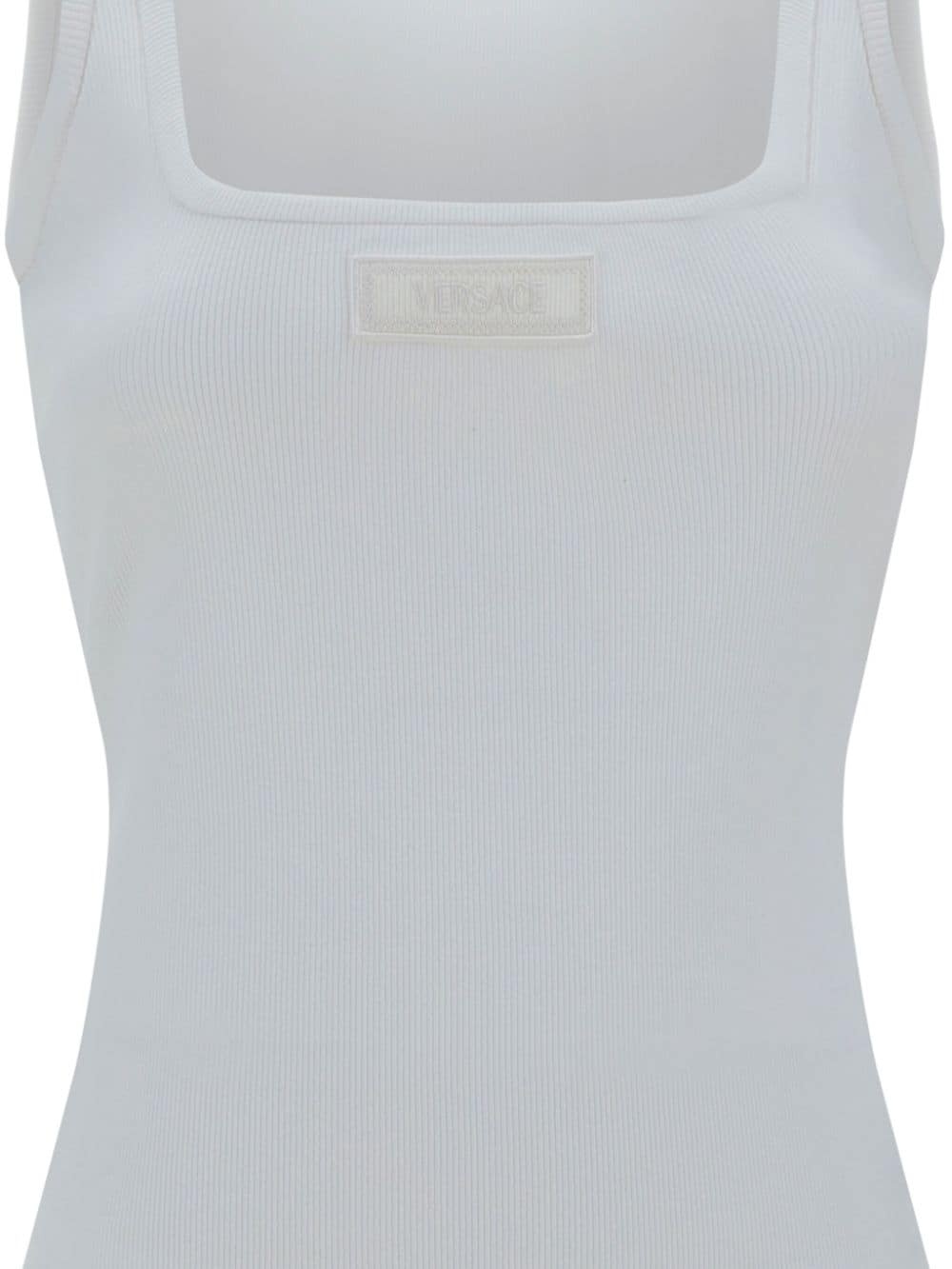 fine-ribbed square-neck tank top - 2