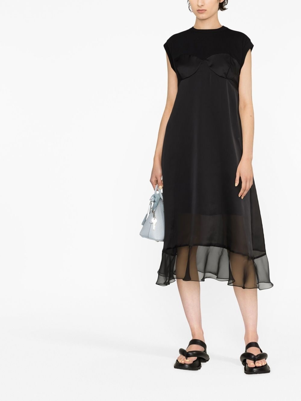 satin overlay midi dress - 6