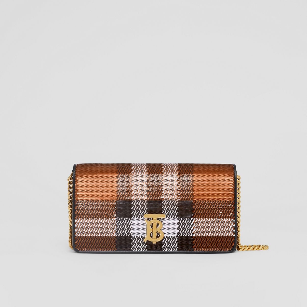 Sequinned Check Lola Wallet with Detachable Strap - 1