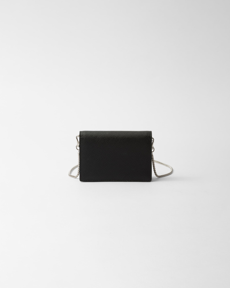 Saffiano leather card holder with shoulder strap 4