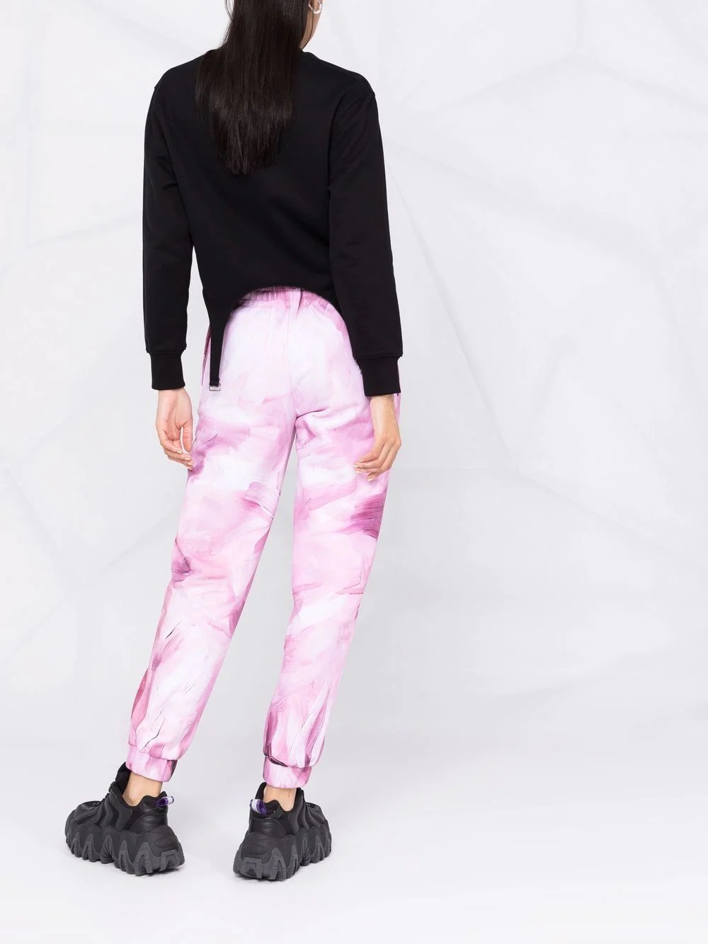 abstract-print branded track trousers - 4