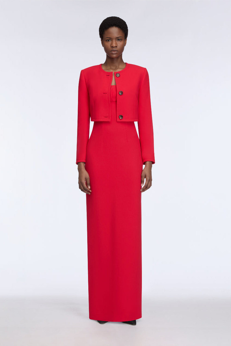 EMILIA WICKSTEAD Lizette Jacket in Red Single Wool Crepe outlook