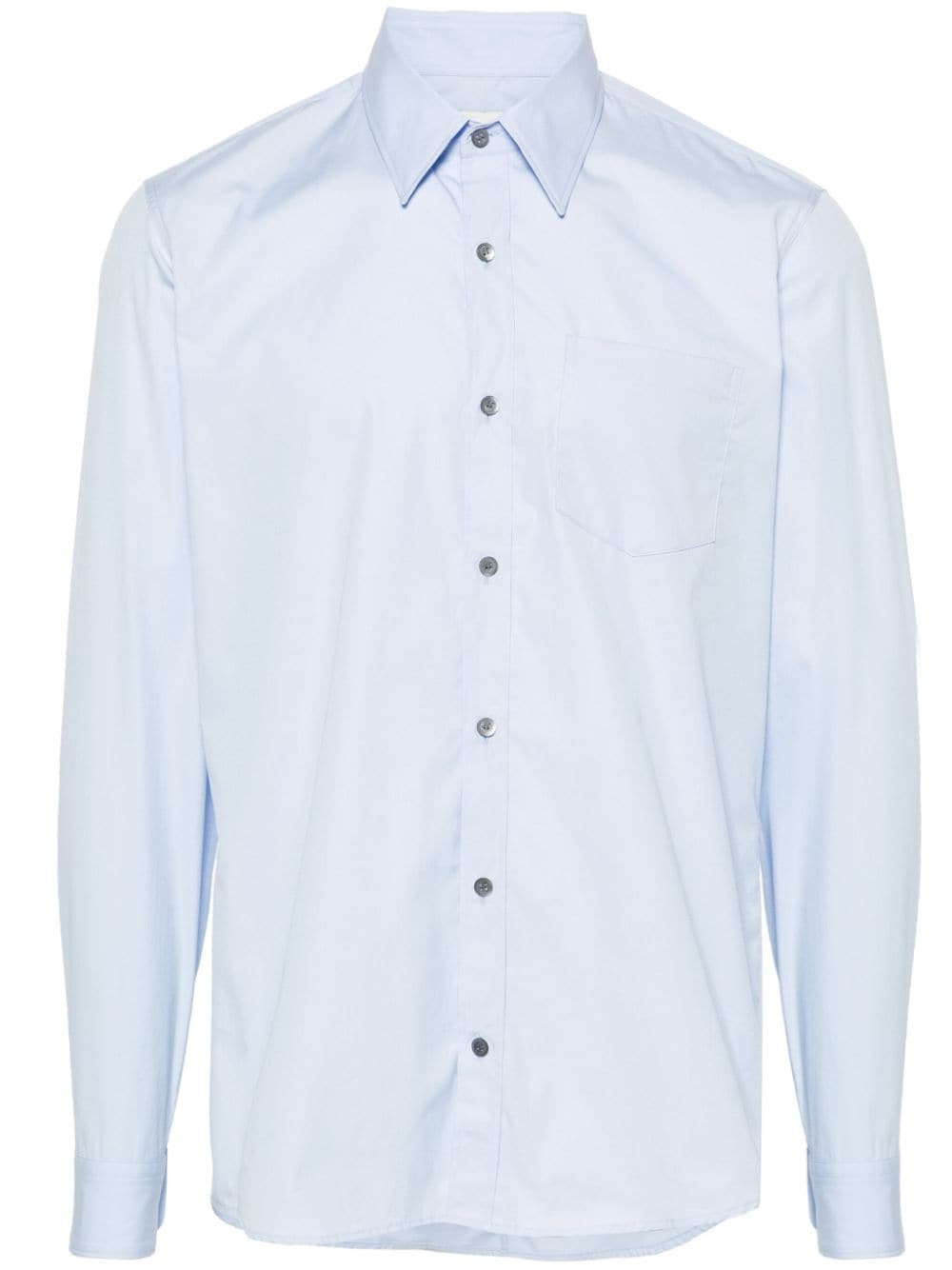 straight-collar cotton shirt - 1