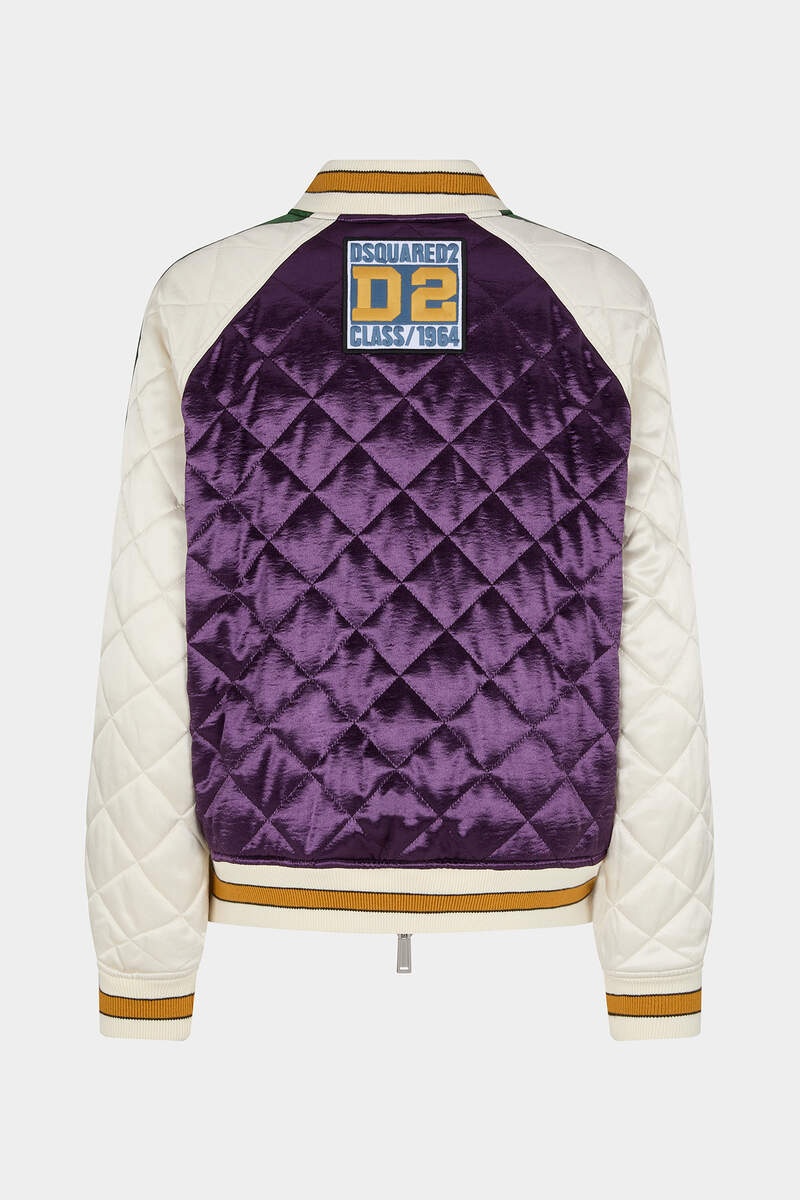 VARSITY SATIN BOMBER JACKET - 7
