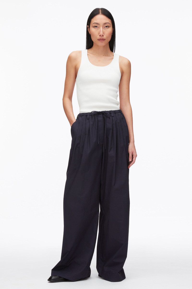 Structured Cotton Pull On Straight Leg Pants 1
