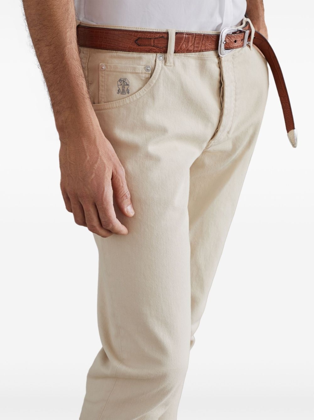 logo-embroidered jeans - 5