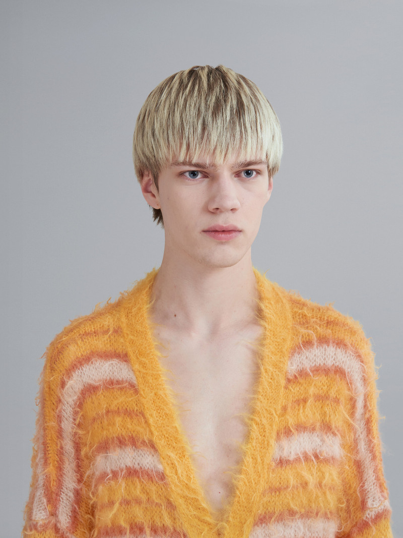 STRIPED ICONIC MOHAIR LONG CARDIGAN 4