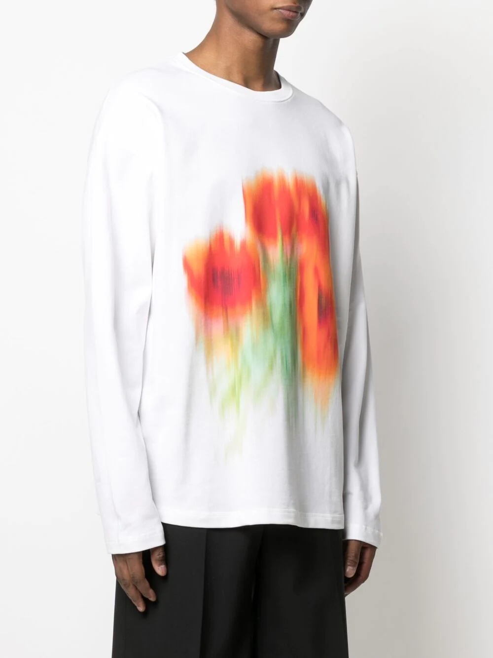 blurred floral print sweatshirt - 3