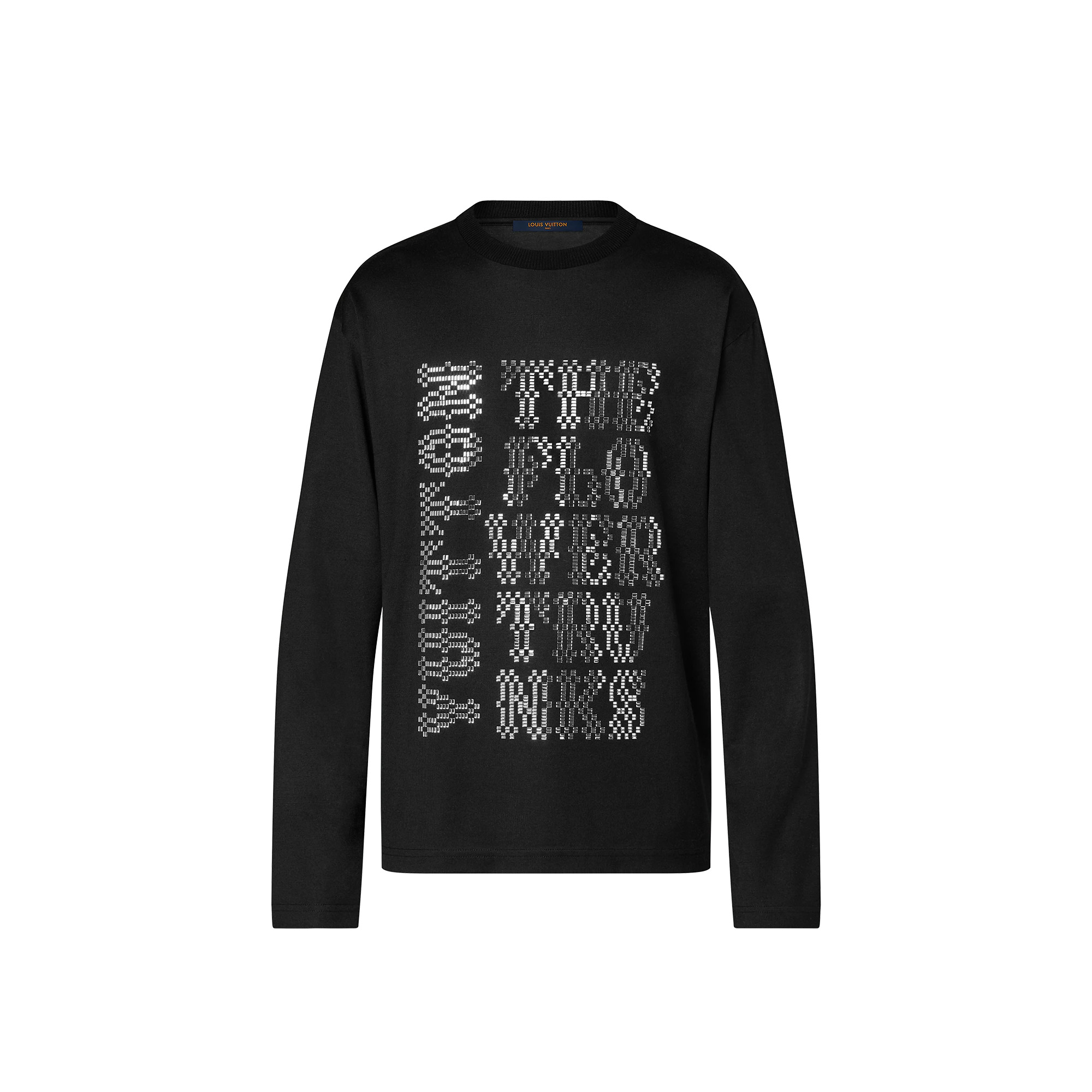 Embellished Long-Sleeved Wool T-Shirt - 1