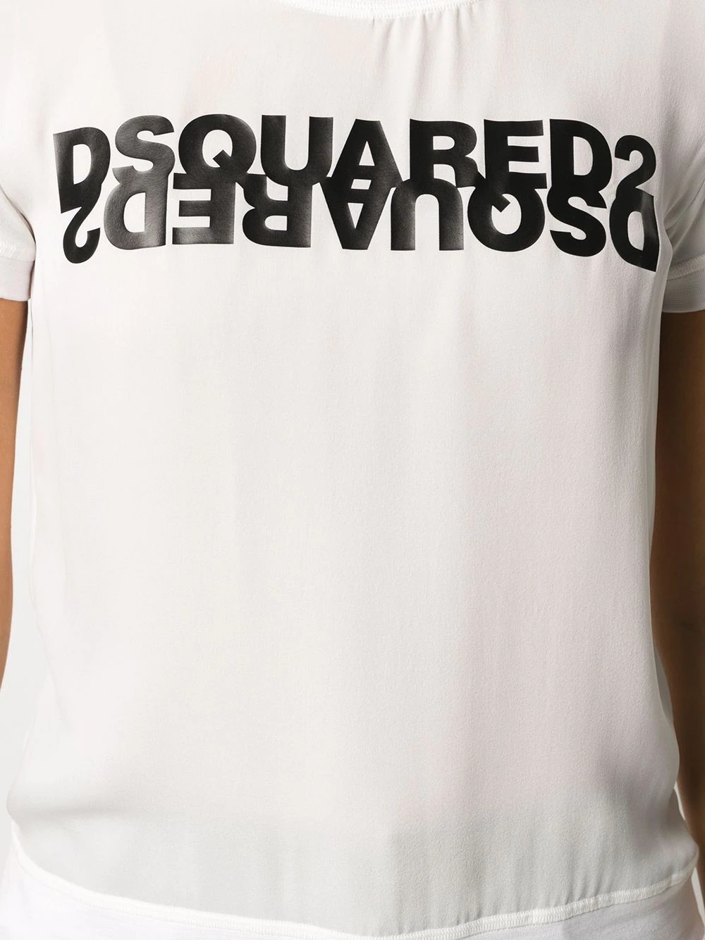 mirrored logo georgette top - 5
