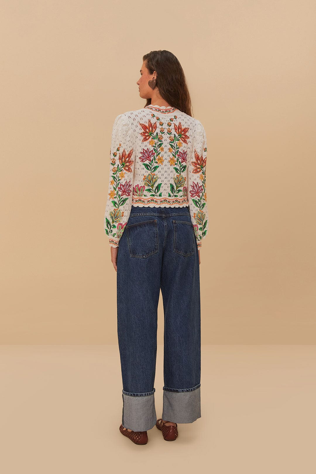 Denim Low Waist Wide Pants - 4