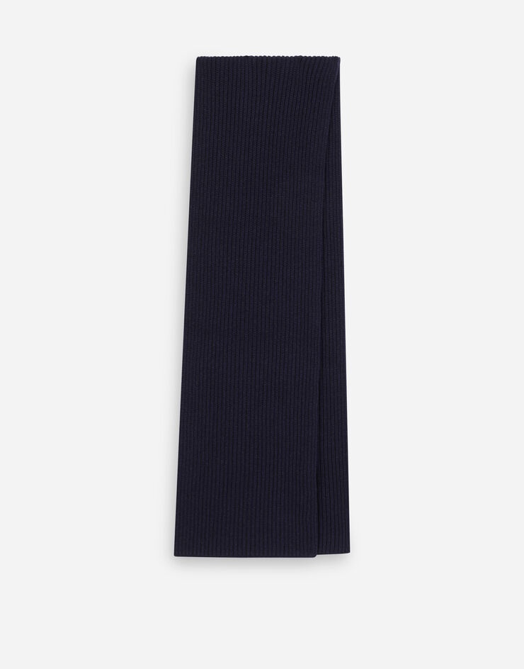 Knit cashmere scarf with DG patch - 2