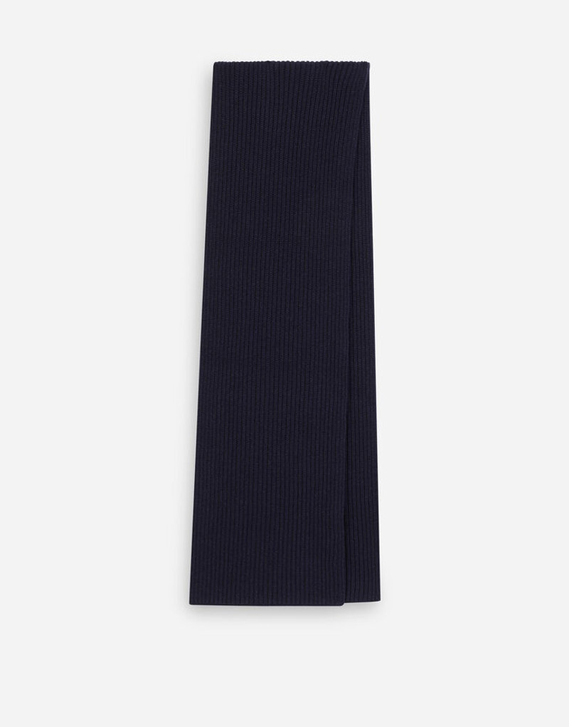 Dolce & Gabbana Knit cashmere scarf with DG patch outlook