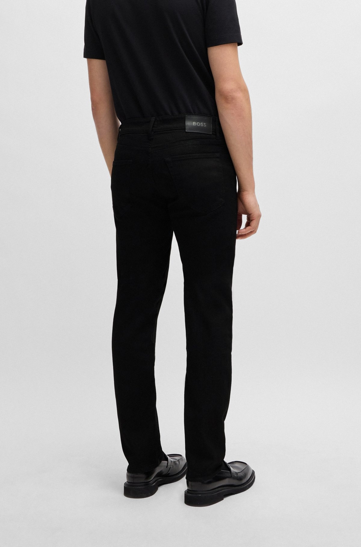 REGULAR-FIT JEANS IN BLACK-BLACK ITALIAN DENIM - 4