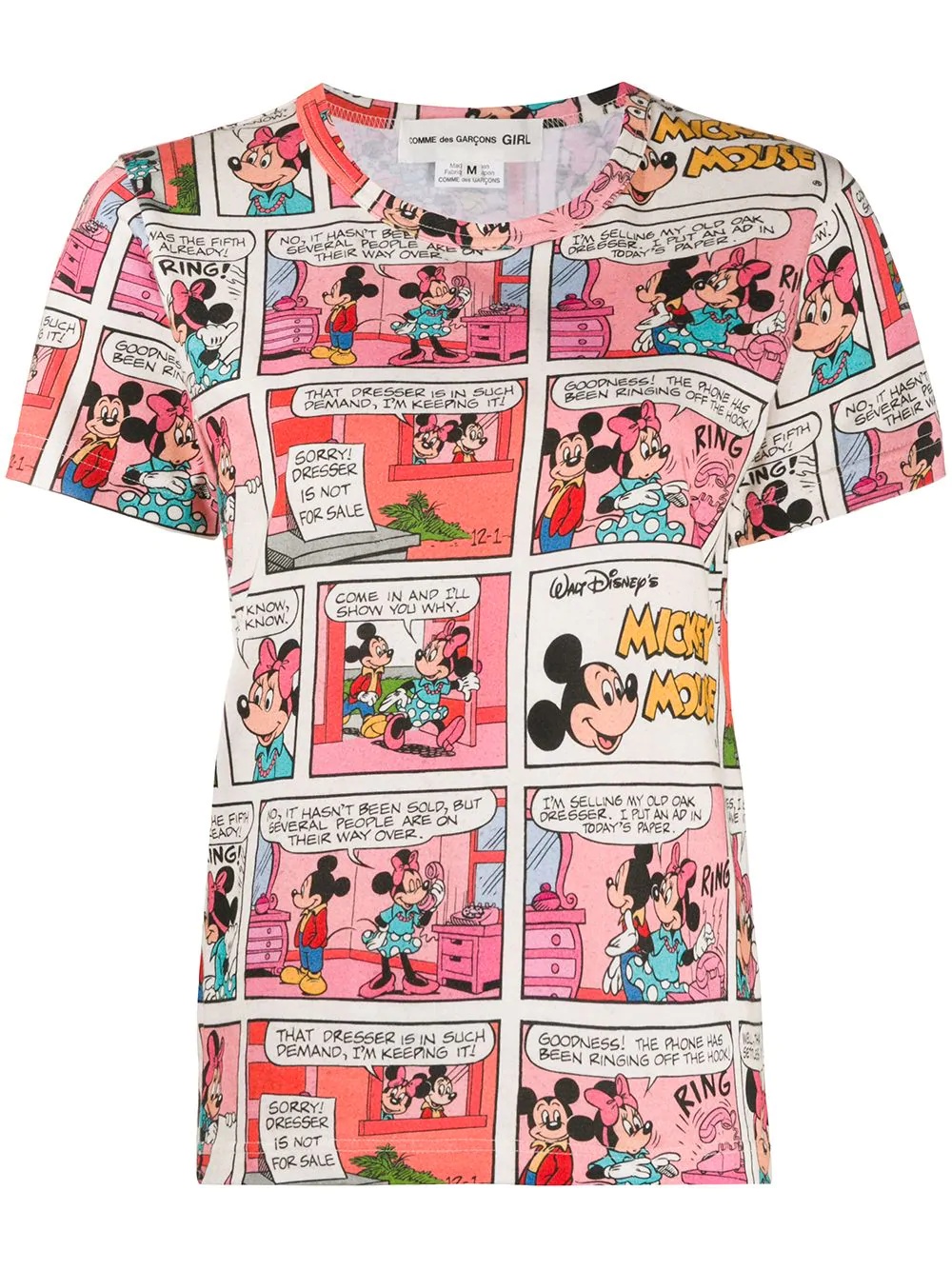 cartoon print round neck T-shirt - 1