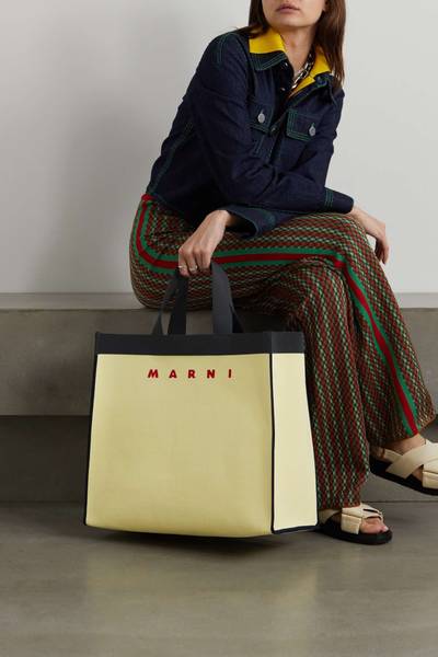 Marni Shopping large jacquard-knit tote outlook