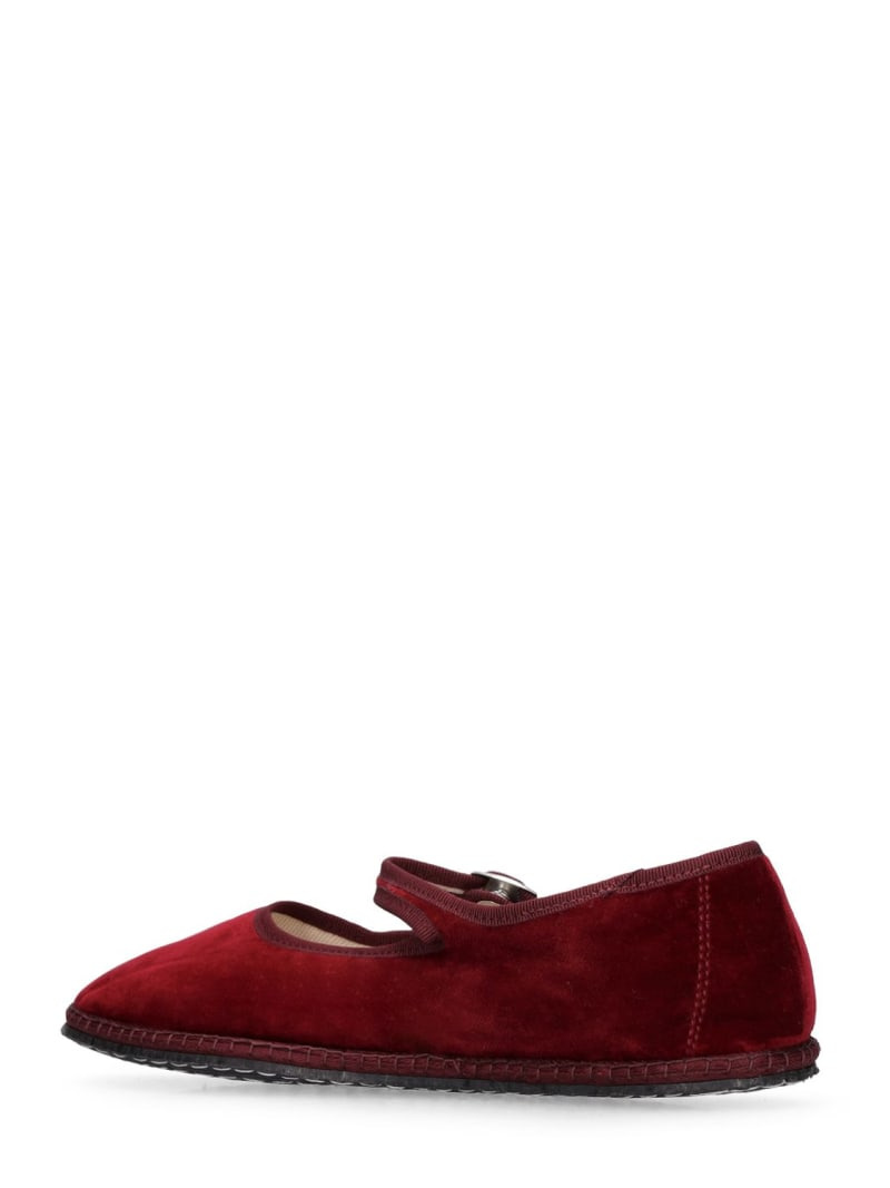 10mm Mary Jane Bordeaux velvet slippers - 4