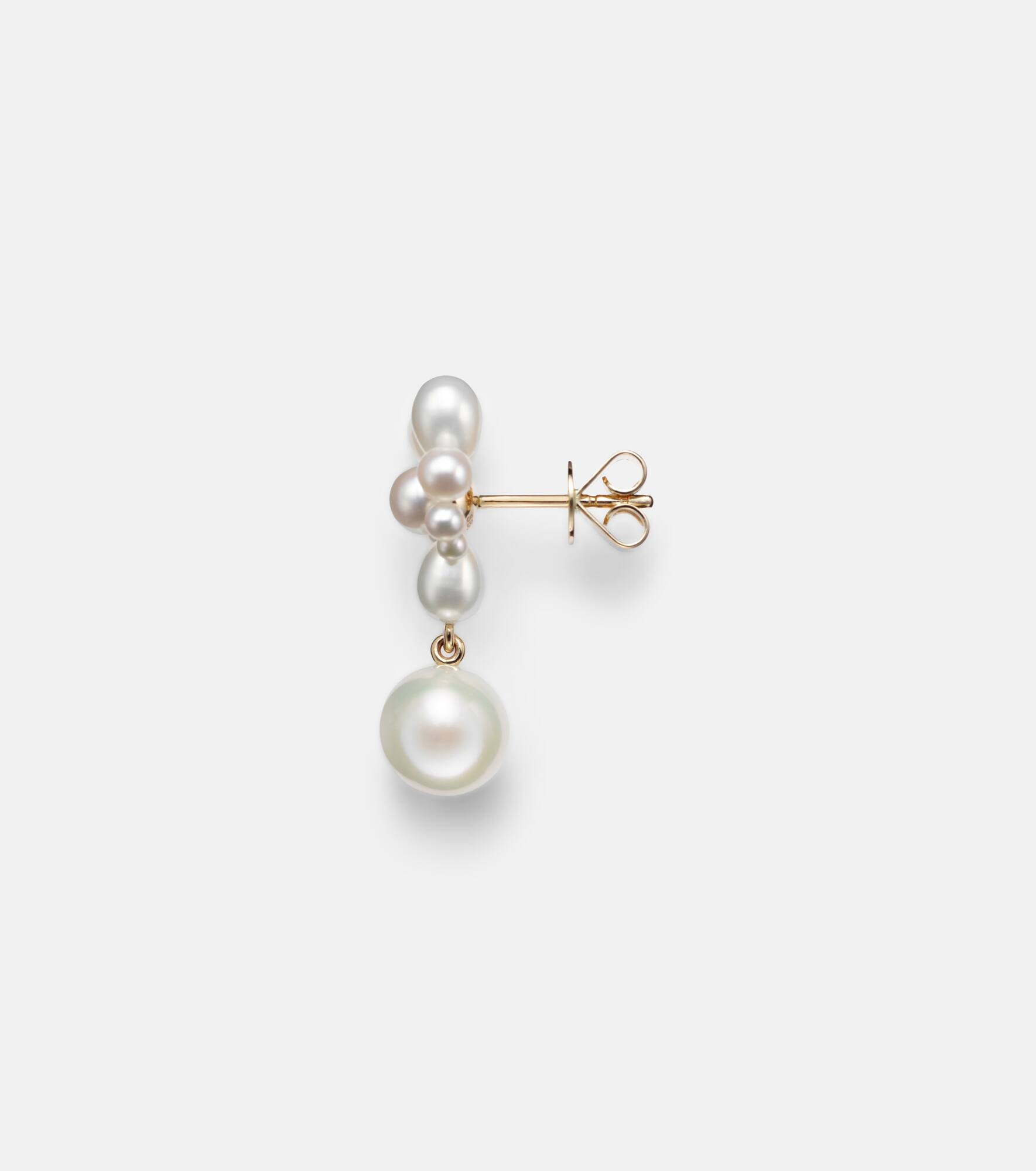 Amis Fleur 14kt gold single earring with freshwater pearls - 4