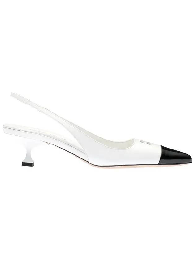 スリッポン MIU MIU Patent leather slingback White/Black Miu Miu Patent Leather Pumps - White/Black | Editorialist