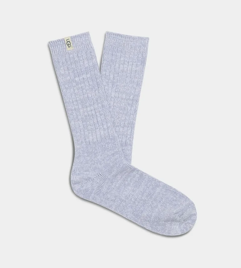 ® Women's Rib Knit Slouchy Crew Sock Polyester Blend/Recycled Materials in Icelandic Blue - 1