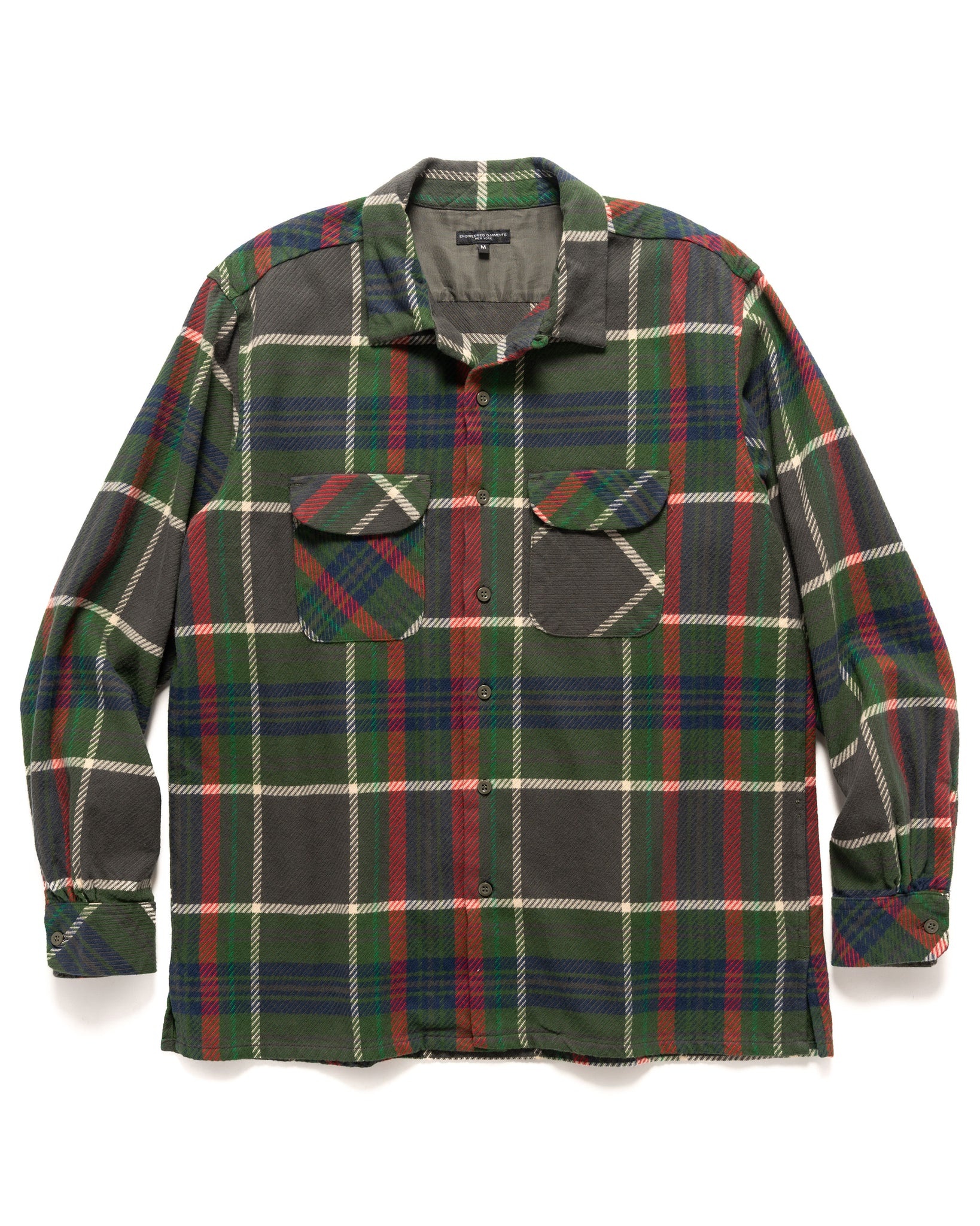 Engineered Garments Classic Shirt Cotton Heavy Twill Plaid Olive