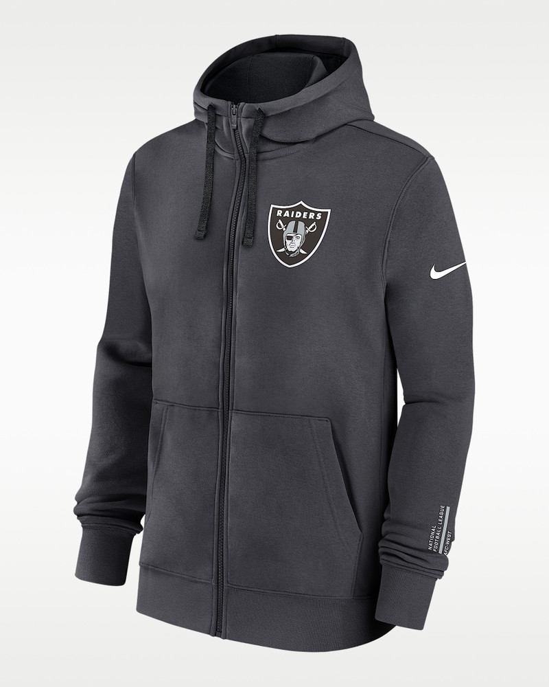 Las Vegas Raiders Playbook Page Club Men's Nike NFL Full-Zip Hoodie 1