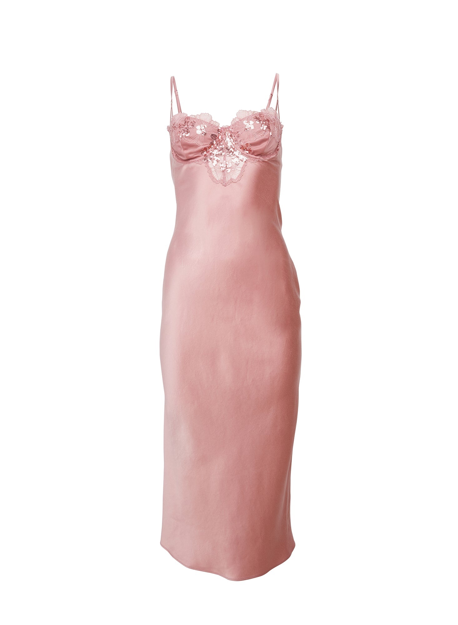 Sequin Violet Embroidery Slip Dress - 4