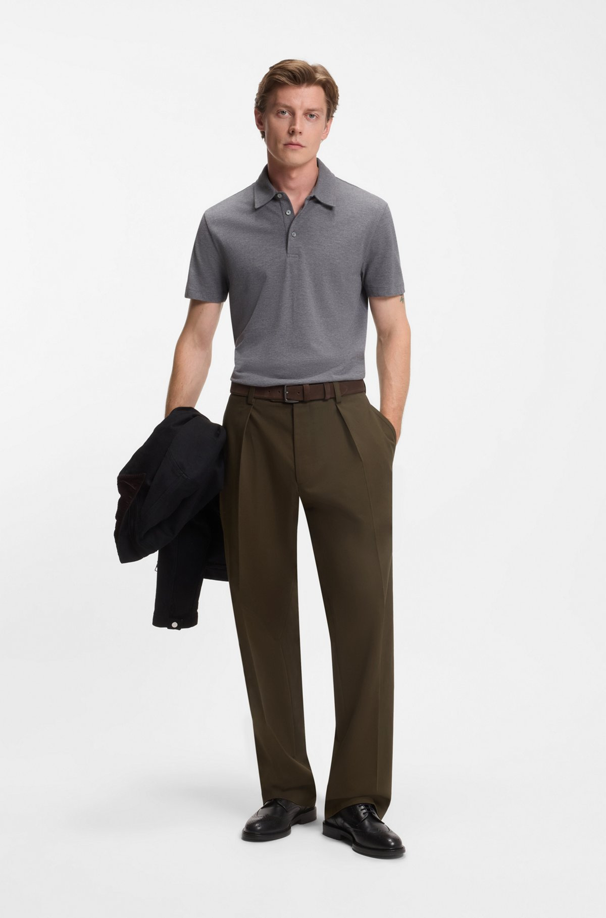 BECKHAM X BOSS MICRO-PATTERNED TROUSERS IN COTTON - 3