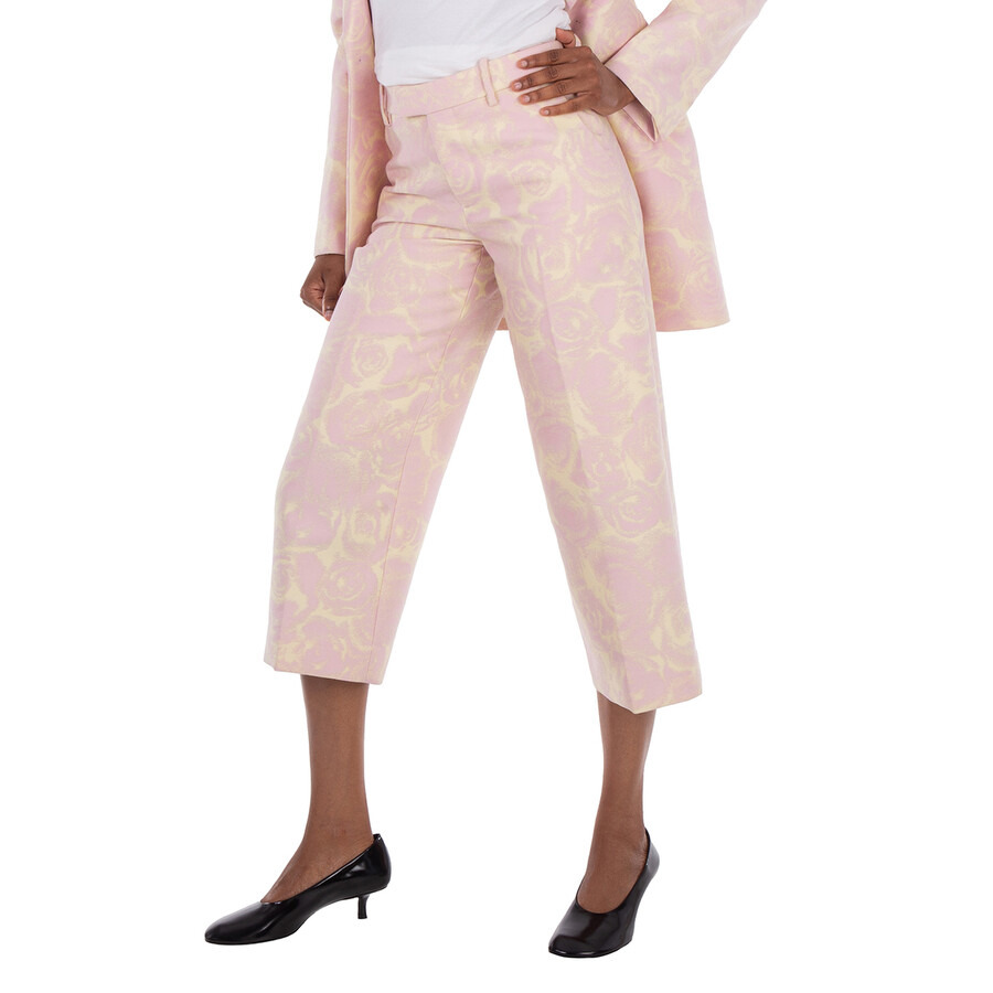 Burberry Rose Print Wool-Blend Trousers - 2