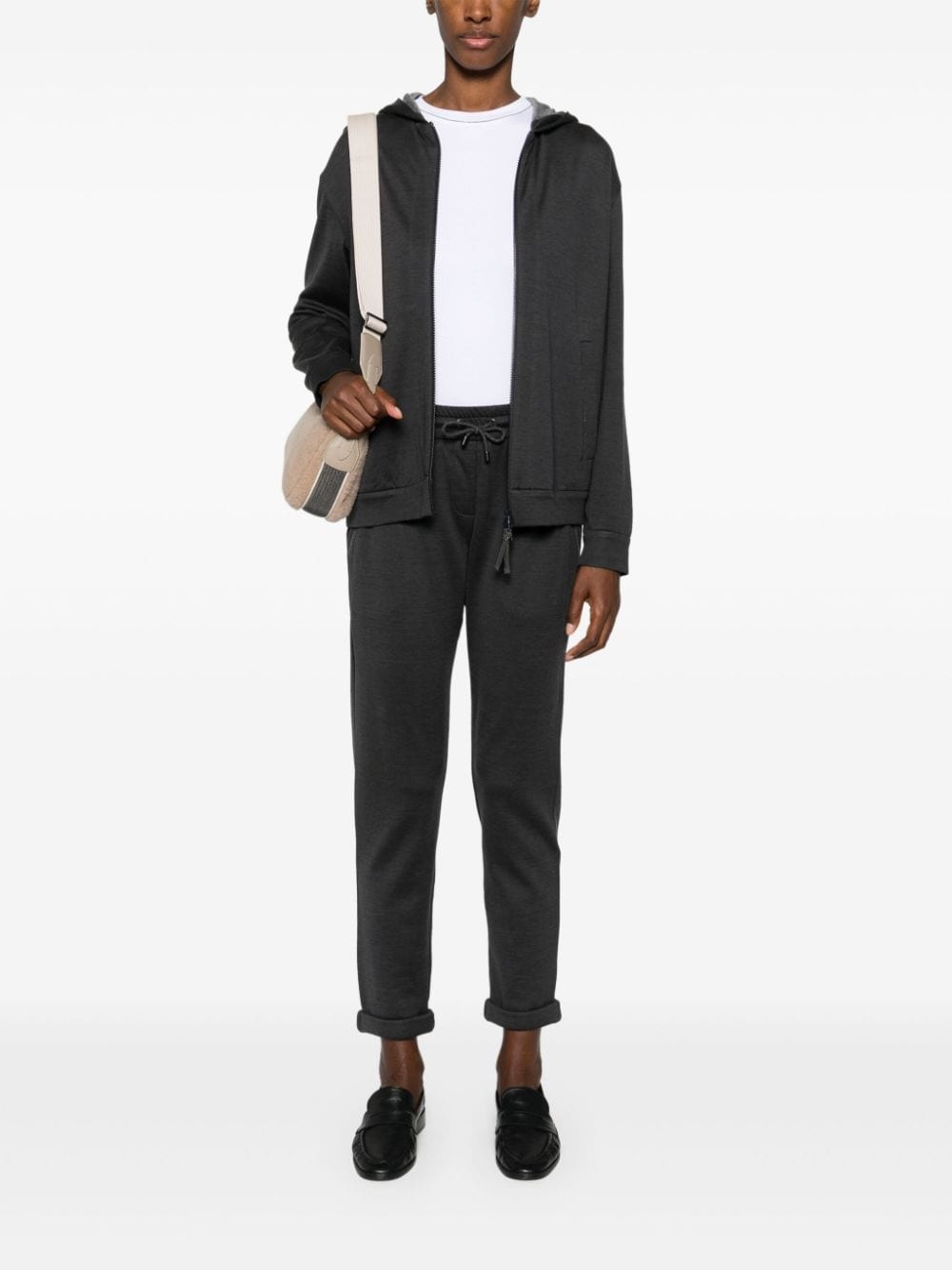 mÃ©lange drawstring track pants - 4