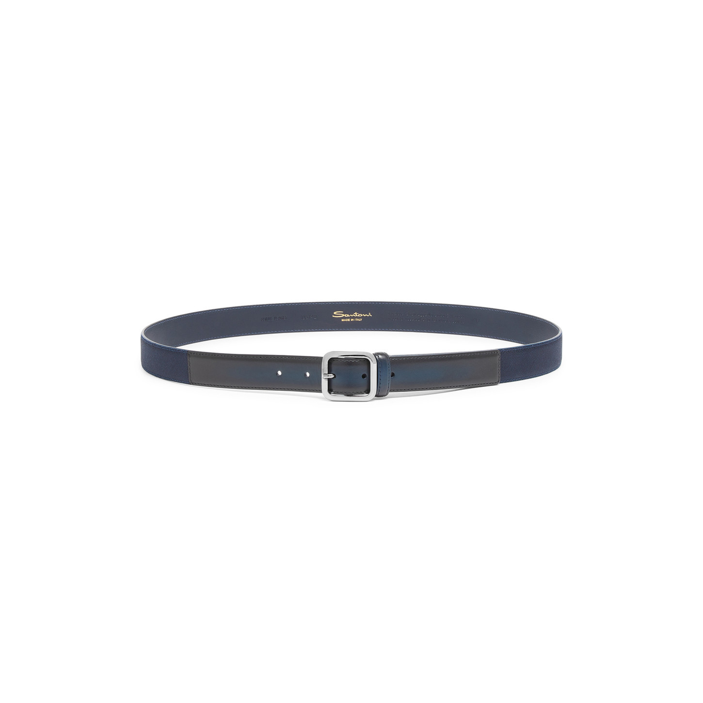 Blue leather and nylon adjustable belt - 3
