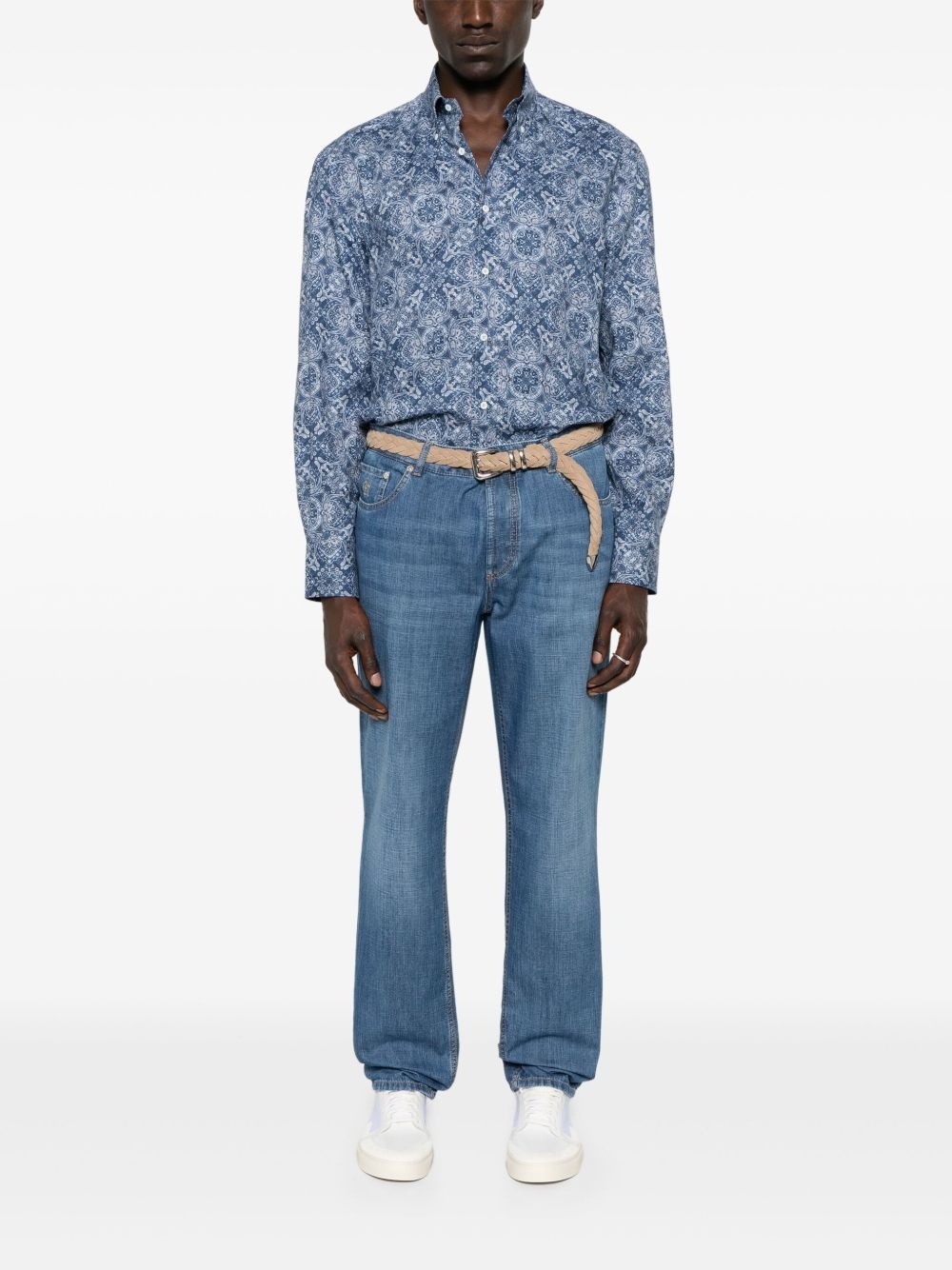 logo-embroidered jeans - 2