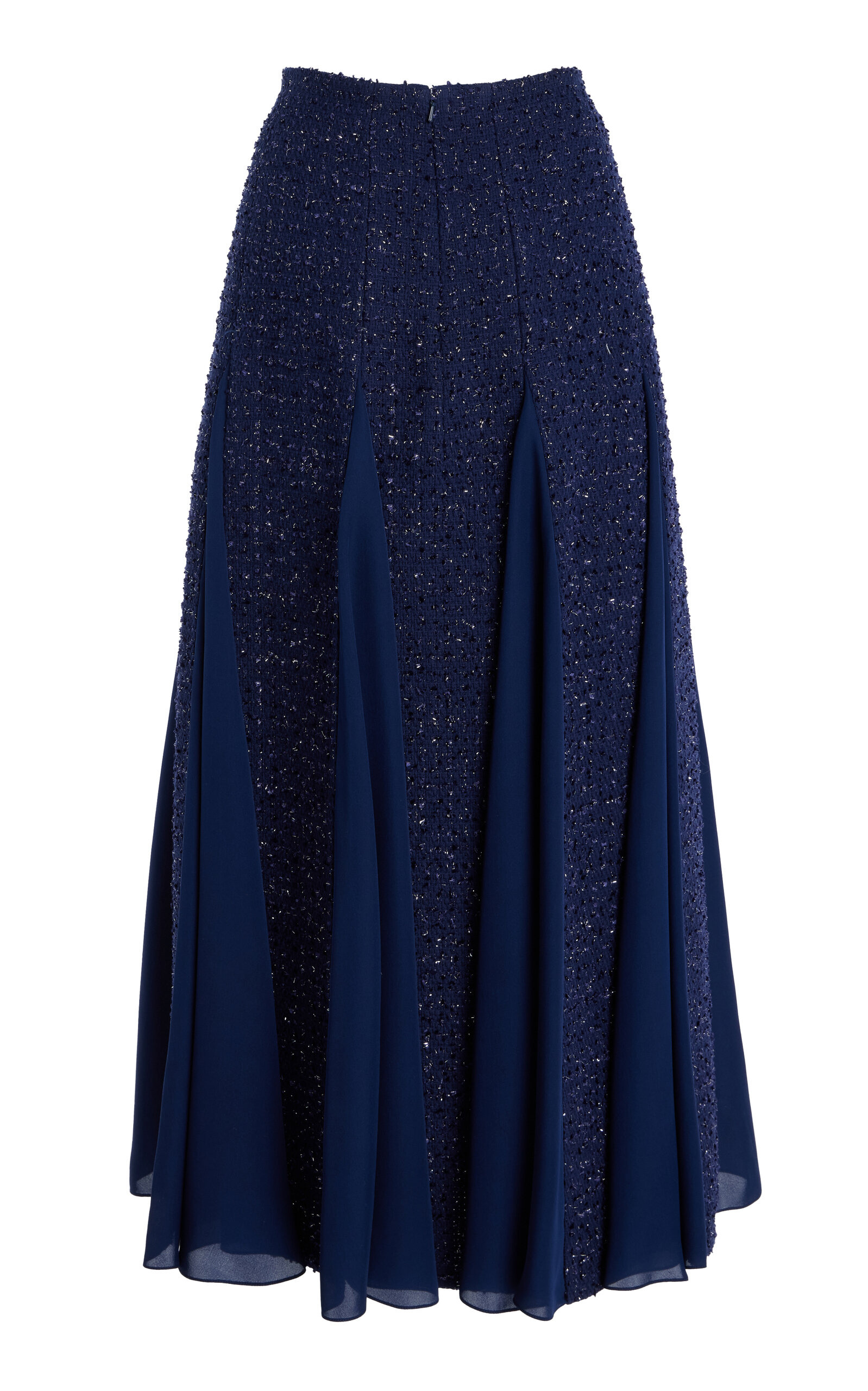 Embellished Tweed Midi Skirt navy - 3