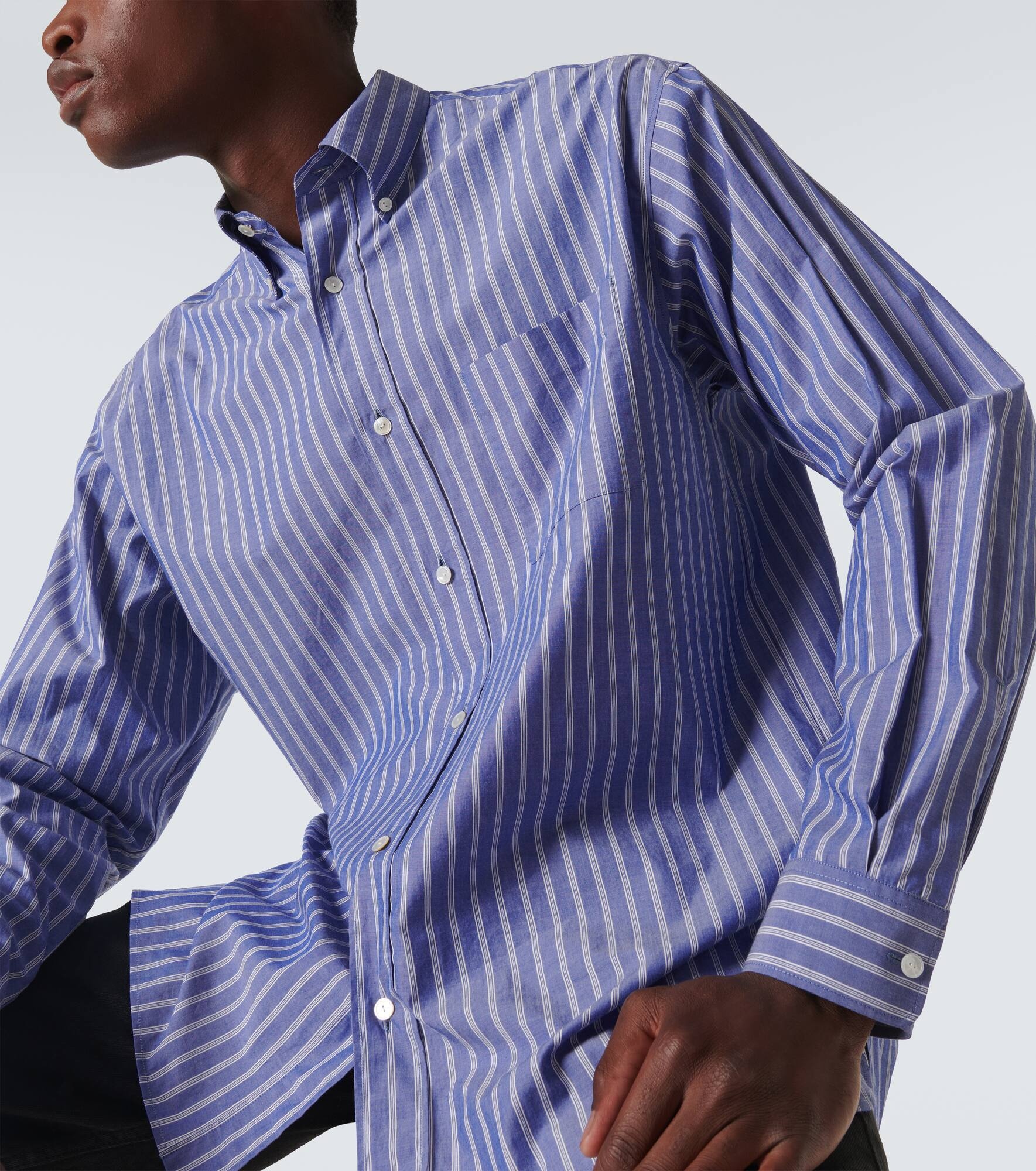 Bresson striped cotton poplin shirt - 5