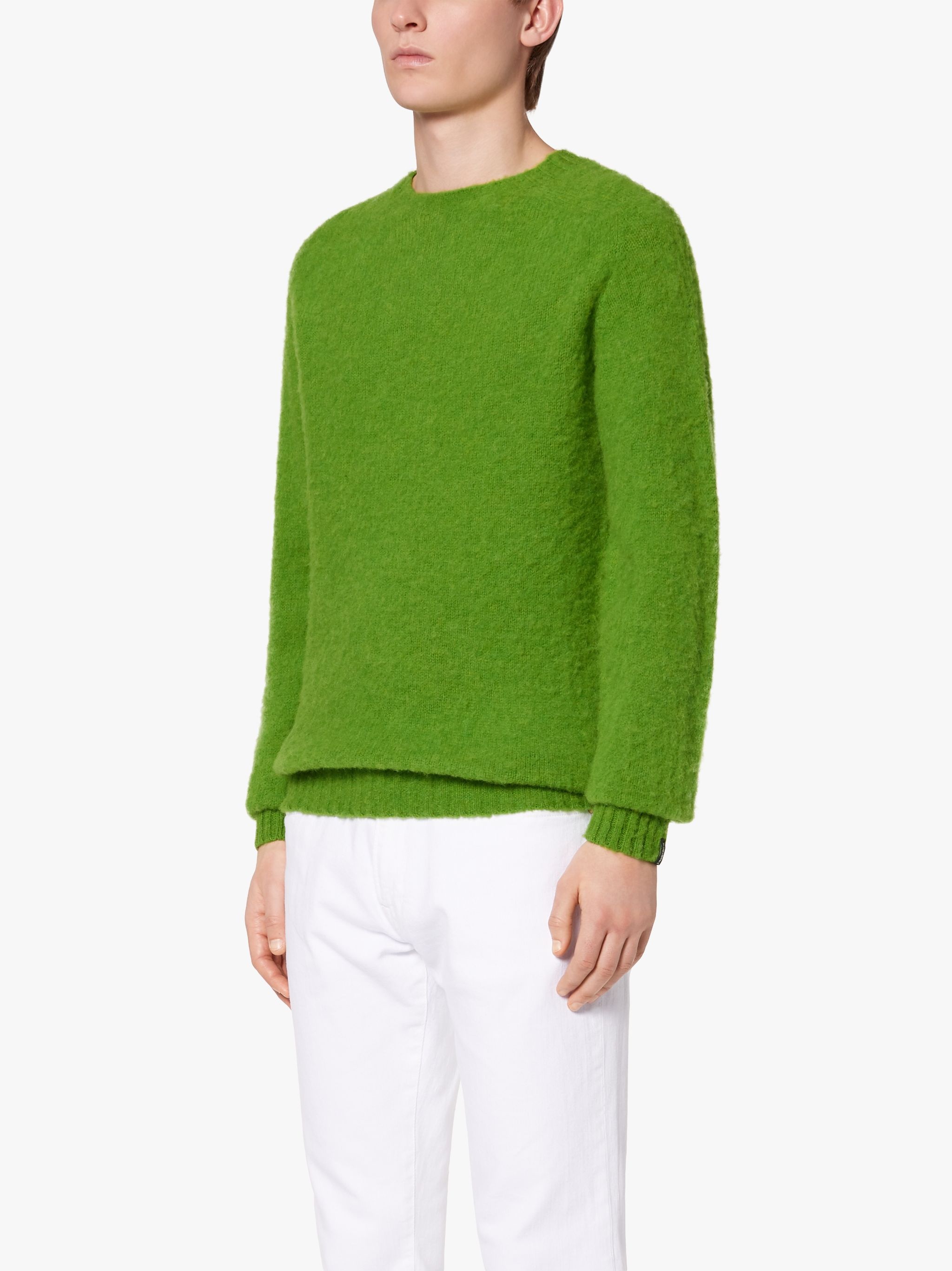 HUTCHINS LIGHT GREEN WOOL CREW NECK SWEATER - 3
