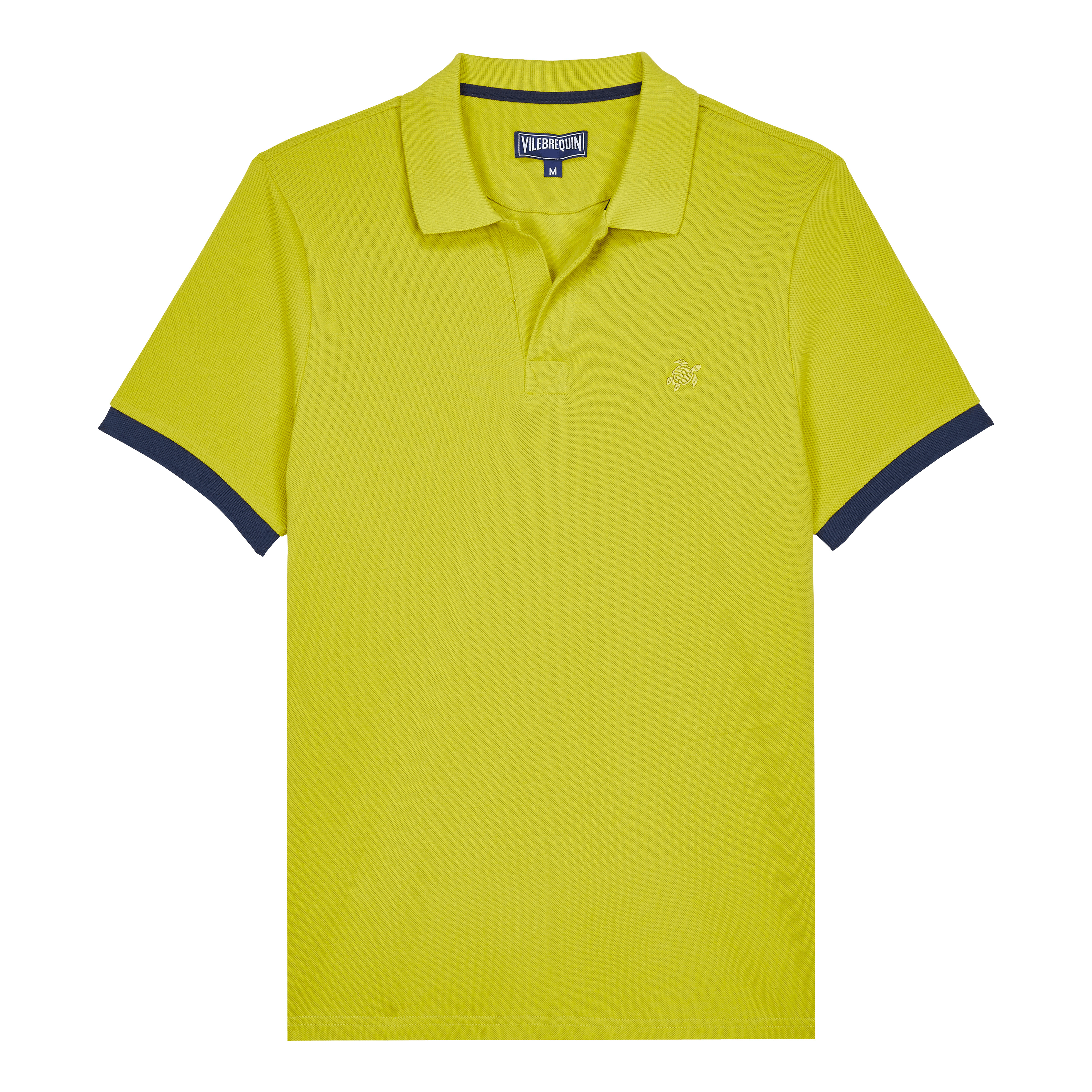 Men Cotton Pique Polo Shirt Solid - 1